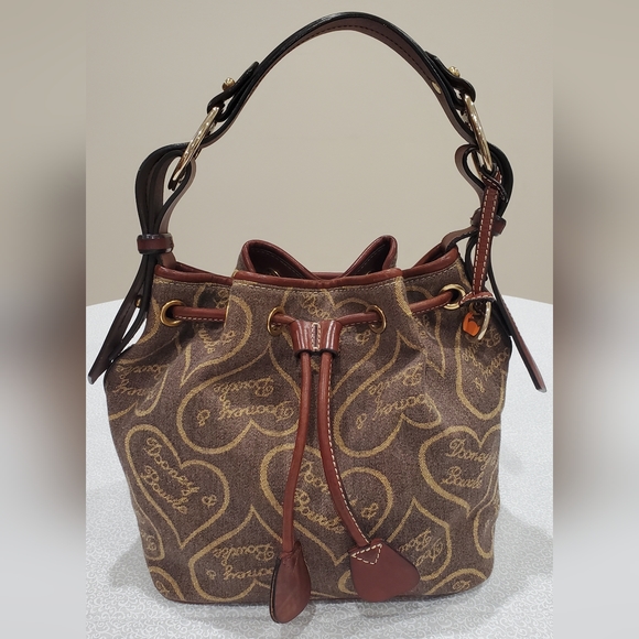 Dooney & Bourke Handbags - Dooney & Bourke Heart to Heart Draw String Satchel - Excellent Condition